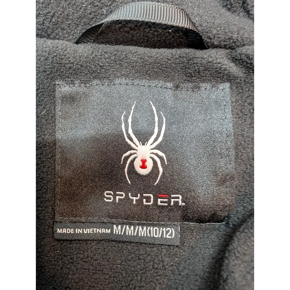 Spyder Hooded Puffer Coat Jacket Youth Boys Size M 10/12 Fleece Lined Winter
